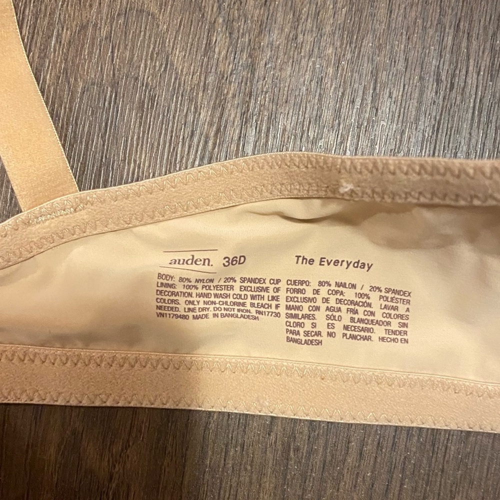 NWOT Auden nude/beige T-shirt bra - Picture 3 of 4